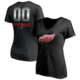 Detroit Red Wings Women's Personalized Midnight Mascot Logo V-Neck T-Shirt Discount