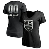 Los Angeles Kings Women's Personalized Midnight Mascot Logo V-Neck T-Shirt Discount