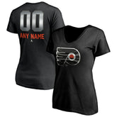 Philadelphia Flyers Women's Personalized Midnight Mascot Logo V-Neck T-Shirt Discount