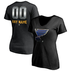 St. Louis Blues Women's Personalized Midnight Mascot Logo V-Neck T-Shirt For Sale