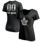 Toronto Maple Leafs Women's Personalized Midnight Mascot Logo V-Neck T-Shirt Online