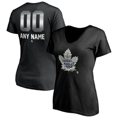 Toronto Maple Leafs Women's Personalized Midnight Mascot Logo V-Neck T-Shirt Online