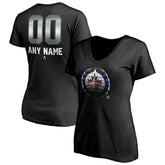 Winnipeg Jets Women's Personalized Midnight Mascot Logo V-Neck T-Shirt Online