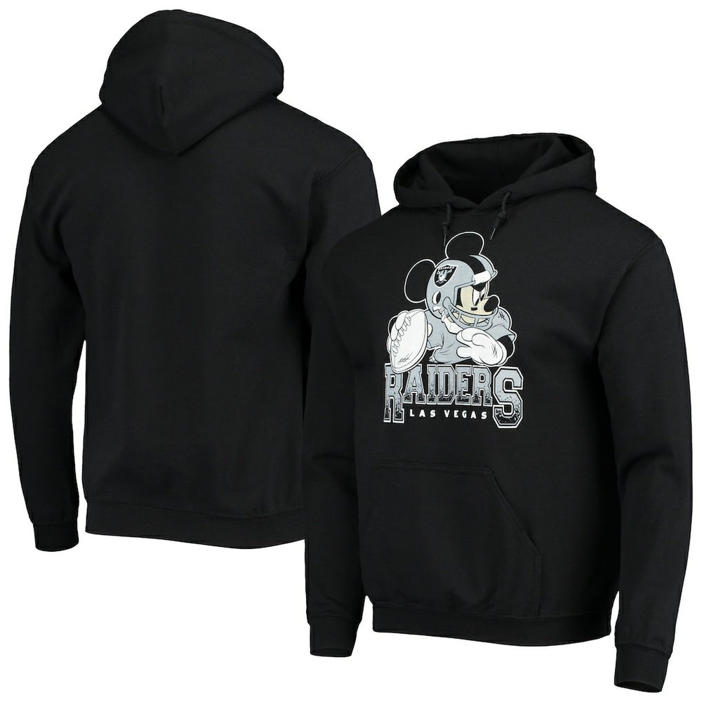 Las Vegas Raiders Junk Food Disney Mickey Quarterback Pullover Hoodie