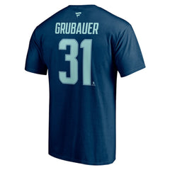 Philipp Grubauer Seattle Kraken Fanatics Authentic Stack Name & Number T-Shirt Outlet