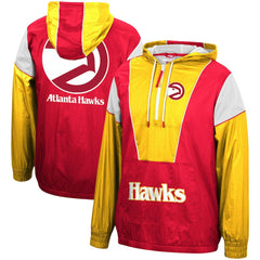Atlanta Hawks Hardwood Classics Highlight Reel Windbreaker Half-Zip Hoodie Jacket For Sale