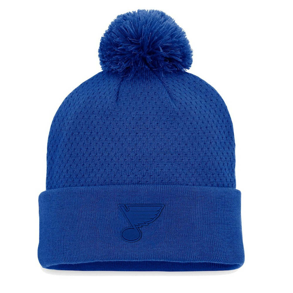 St. Louis Blues Fanatics Women's Authentic Pro Road Cuffed Knit Hat with Pom Online