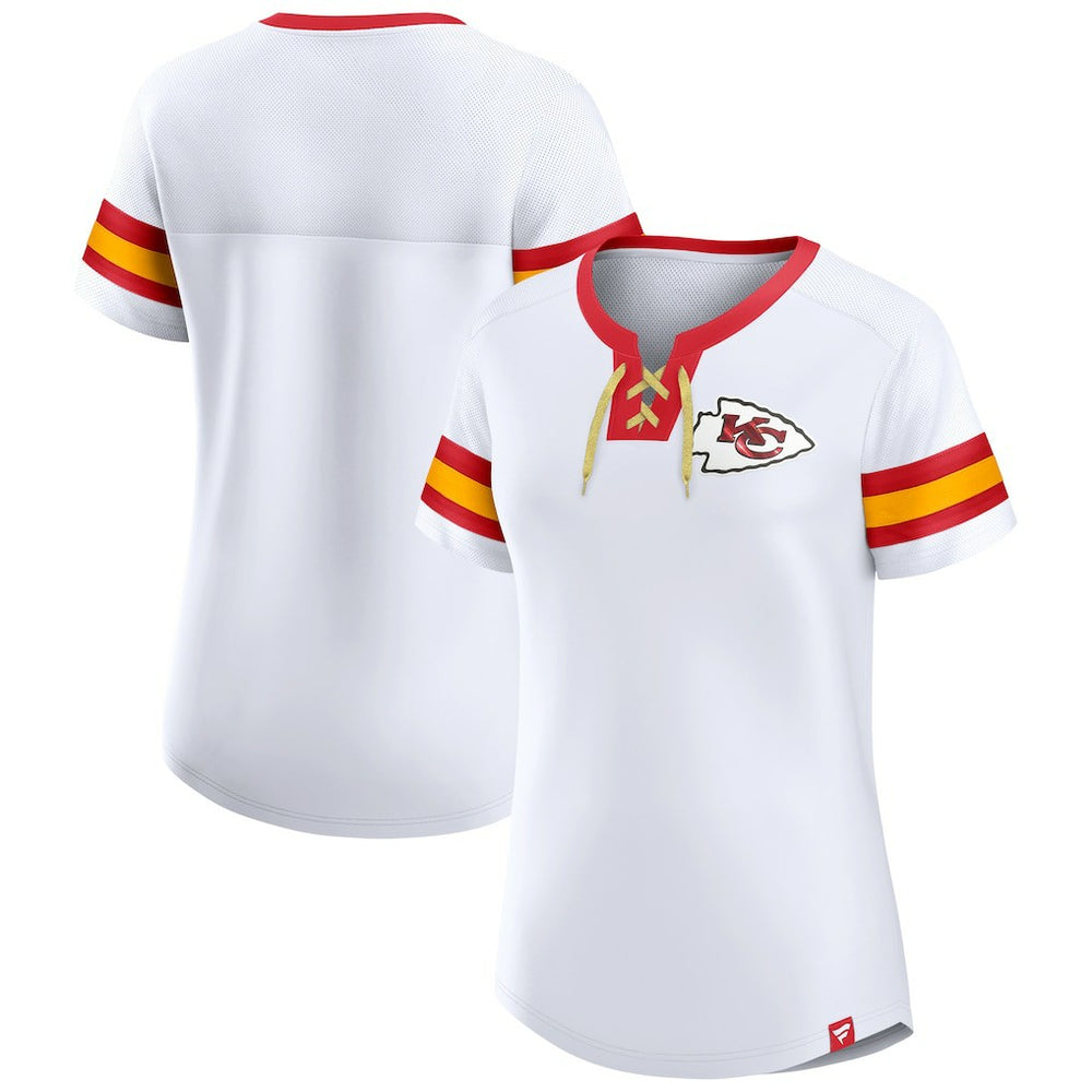 Kansas City Chiefs Fanatics Women's Sunday Best Lace-Up T-Shirt
