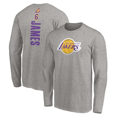 LeBron James Los Angeles Lakers #6 Playmaker Name & Number Long Sleeve T-Shirt Outlet
