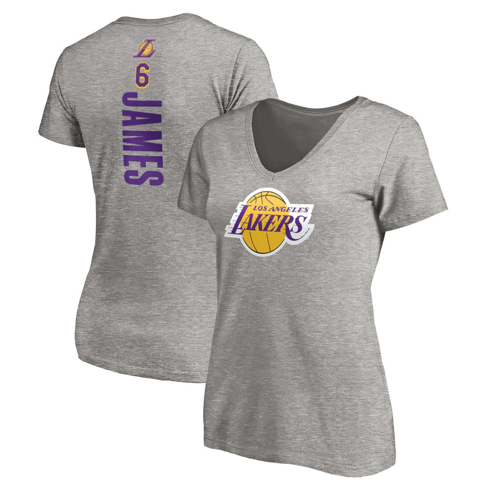 LeBron James Los Angeles Lakers Women's #6 Playmaker Name & Number V-Neck T-Shirt Outlet