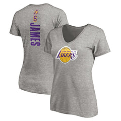 LeBron James Los Angeles Lakers Women's #6 Playmaker Name & Number V-Neck T-Shirt Outlet