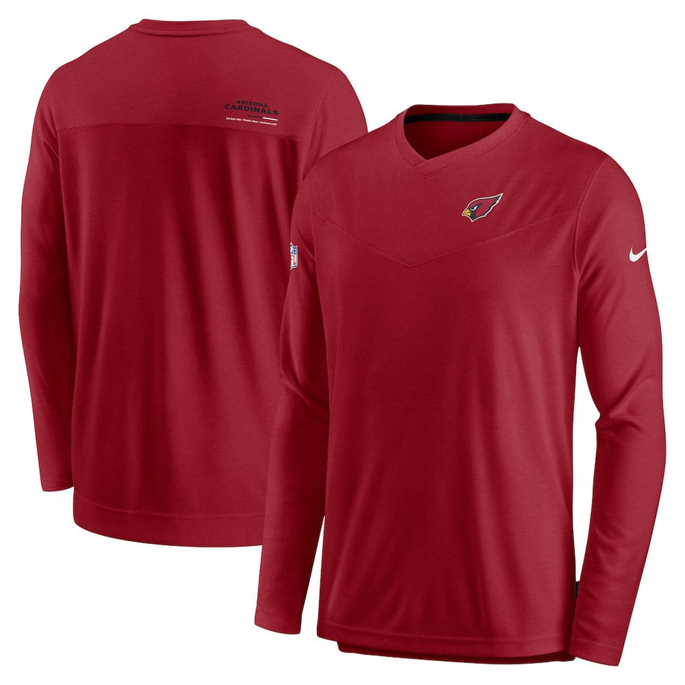 Arizona Cardinals Nike Sideline Coach Chevron Lock Up Long Sleeve V-Neck Performance T-Shirt