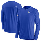 Los Angeles Rams Nike Sideline Coach Chevron Lock Up Long Sleeve V-Neck Performance T-Shirt