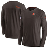 Cleveland Browns Nike Sideline Coach Chevron Lock Up Long Sleeve V-Neck Performance T-Shirt