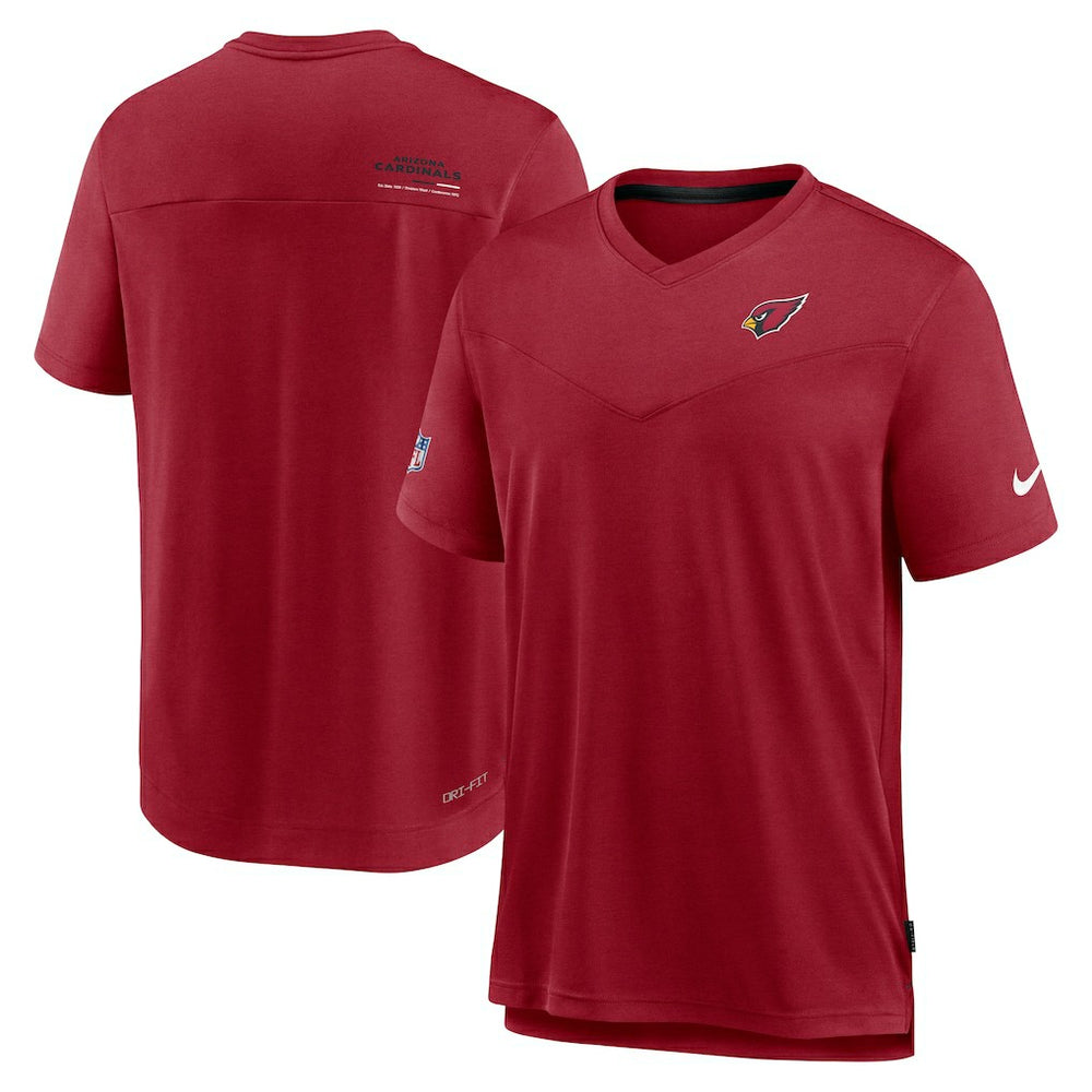 Arizona Cardinals Nike Sideline Coach Chevron Lock Up Logo V-Neck Performance T-Shirt