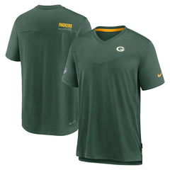 Green Bay Packers Nike Sideline Coach Chevron Lock Up Logo V-Neck Performance T-Shirt