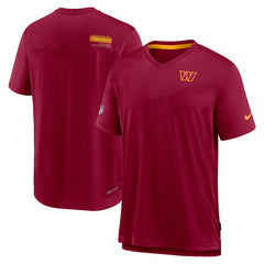 Washington Commanders Nike Sideline Coach Chevron Lock Up Logo V-Neck Performance T-Shirt