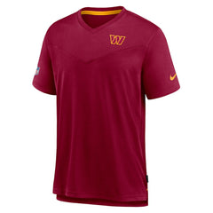 Washington Commanders Nike Sideline Coach Chevron Lock Up Logo V-Neck Performance T-Shirt