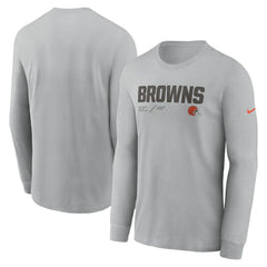 Cleveland Browns Nike Sideline Infograph Lock Up Performance Long Sleeve T-Shirt