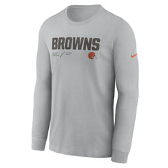 Cleveland Browns Nike Sideline Infograph Lock Up Performance Long Sleeve T-Shirt