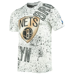 Brooklyn Nets FISLL Gold Foil Splatter Print T-Shirt Outlet