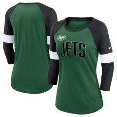 New York Jets Nike Women's Football Pride Raglan 3/4-Sleeve T-Shirt