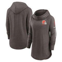 Cleveland Browns Nike Women's Minimal Statement Lightweight Raglan Funnel Neck Pullover Hoodie