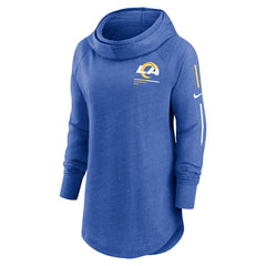 Los Angeles Rams Nike Women's Minimal Statement Lightweight Raglan Funnel Neck Pullover Hoodie