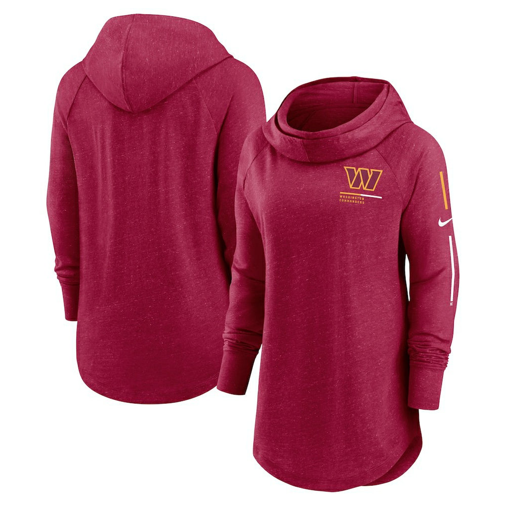 Washington Commanders Nike Women's Minimal Statement Lightweight Raglan Funnel Neck Pullover Hoodie