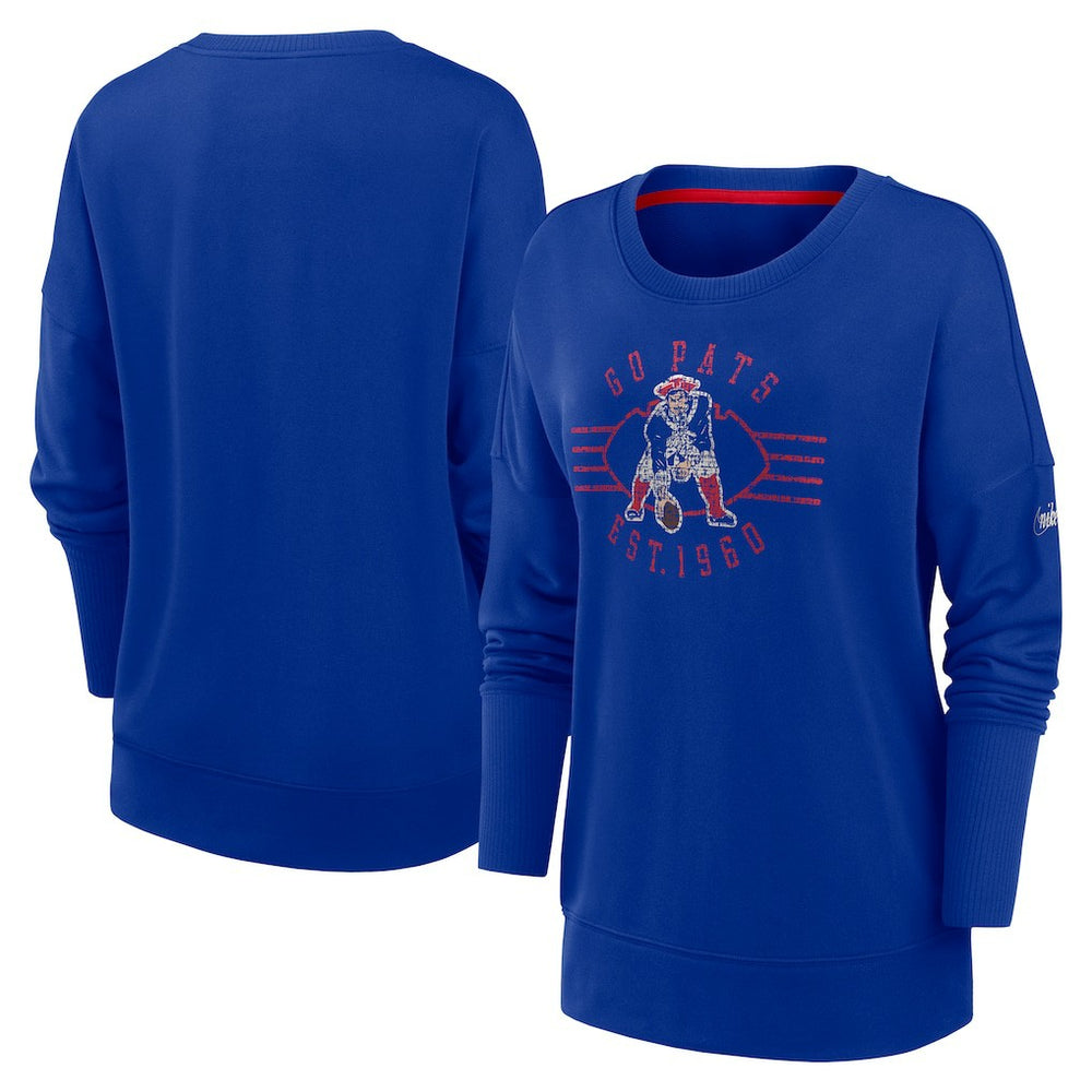 New England Patriots Nike Women's Rewind Playback Icon Performance Pullover Sweatshirt
