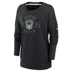 Las Vegas Raiders Nike Women's Rewind Playback Icon Performance Pullover Sweatshirt