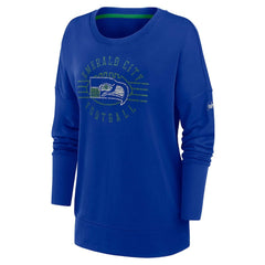 Seattle Seahawks Nike Women's Rewind Playback Icon Performance Pullover Sweatshirt
