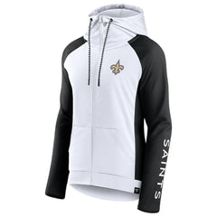 New Orleans Saints Fanatics Women's End Around Lightweight Raglan Full-Zip Hoodie Jacket