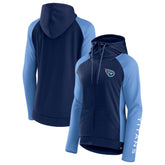 Tennessee Titans Fanatics Women's End Around Lightweight Raglan Full-Zip Hoodie Jacket