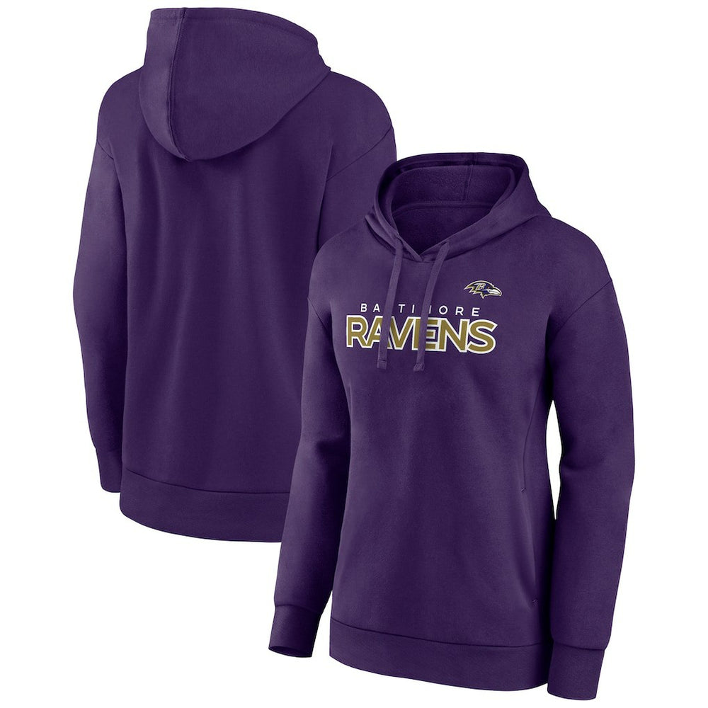 Baltimore Ravens Fanatics Women's Iconic Cotton Fleece Checklist Pullover Hoodie