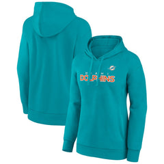 Miami Dolphins Fanatics Women's Iconic Cotton Fleece Checklist Pullover Hoodie