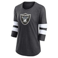 Las Vegas Raiders Fanatics Women's Primary Logo 3/4 Sleeve Scoop Neck T-Shirt