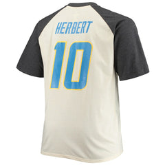 Los Angeles Chargers Justin Herbert Big & Tall Player Name & Number Raglan T-Shirt