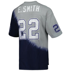 Dallas Cowboys Mitchell & Ness Emmitt Smith Retired Player Name & Number Diagonal Tie-Dye V-Neck T-Shirt