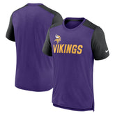 Minnesota Vikings Nike Color Block Team Name T-Shirt