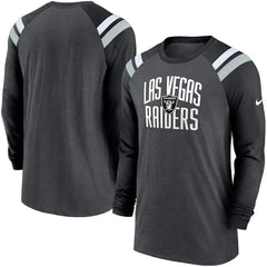 Las Vegas Raiders Nike Tri-Blend Raglan Athletic Long Sleeve Fashion T-Shirt