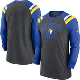 Los Angeles Rams Nike Tri-Blend Raglan Athletic Long Sleeve Fashion T-Shirt