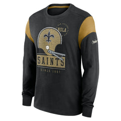 New Orleans Saints Nike Rewind Playback Helmet Long Sleeve T-Shirt