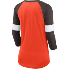 Cleveland Browns Nike Women's Football Pride Slub 3/4 Raglan Sleeve T-Shirt