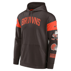 Cleveland Browns Nike Brownie The Elf Sideline Athletic Arch Jersey Performance Pullover Hoodie