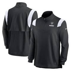 Las Vegas Raiders Nike Sideline Coach Chevron Lockup Quarter-Zip Long Sleeve Top