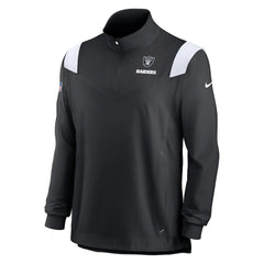 Las Vegas Raiders Nike Sideline Coach Chevron Lockup Quarter-Zip Long Sleeve Top