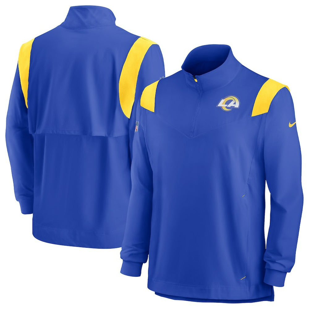 Los Angeles Rams Nike Sideline Coach Chevron Lockup Quarter-Zip Long Sleeve Top