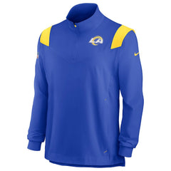 Los Angeles Rams Nike Sideline Coach Chevron Lockup Quarter-Zip Long Sleeve Top