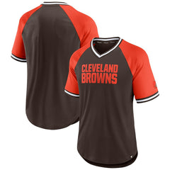 Cleveland Browns Fanatics Second Wind Raglan V-Neck T-Shirt